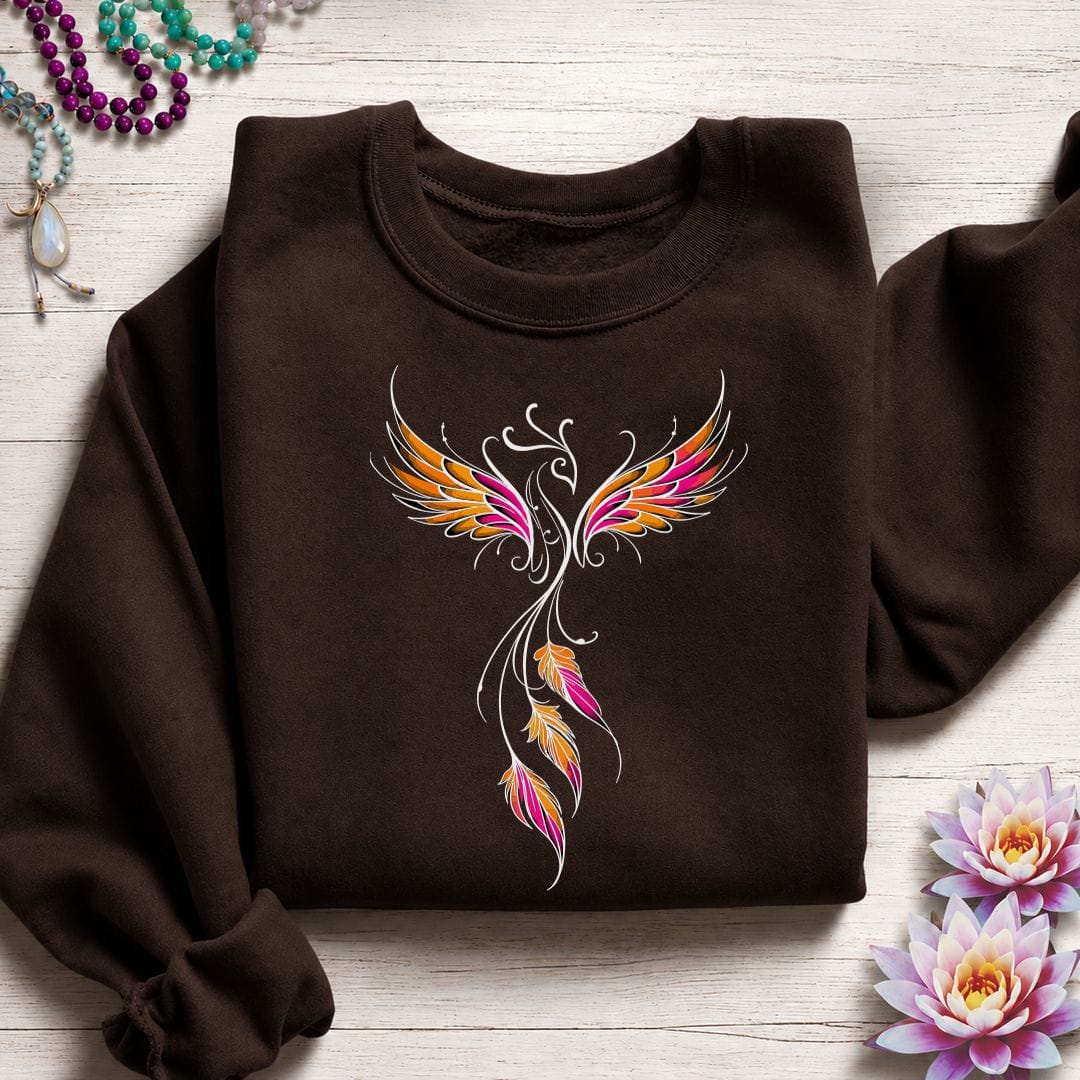 Colorful Phoenix Sweatshirt Dark Chocolate