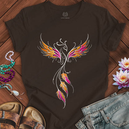 Printify T-Shirt Colorful Phoenix Tee Brown / S