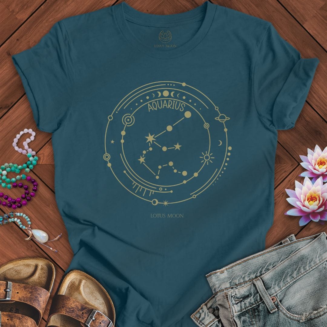 Lotus Moon Co. T-Shirt Constellation Aquarius Tee Deep Teal / S
