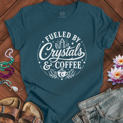 Crystals and Coffee Tee Deep Teal