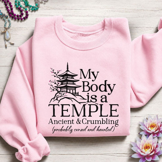 Cursed and Haunted Sweatshirt Light Pink