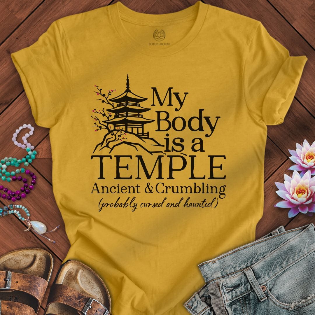 Cursed and Haunted Tee Heather Mustard