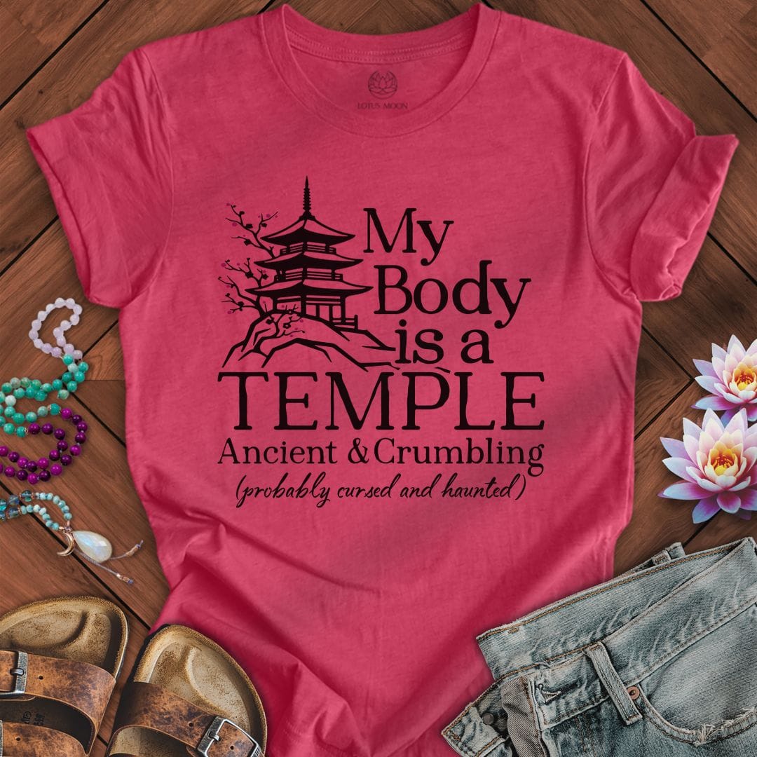 Cursed and Haunted Tee Heather Raspberry