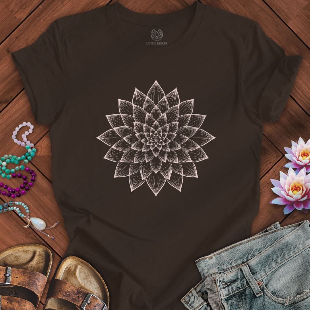Dahlia Mandala Tee Brown