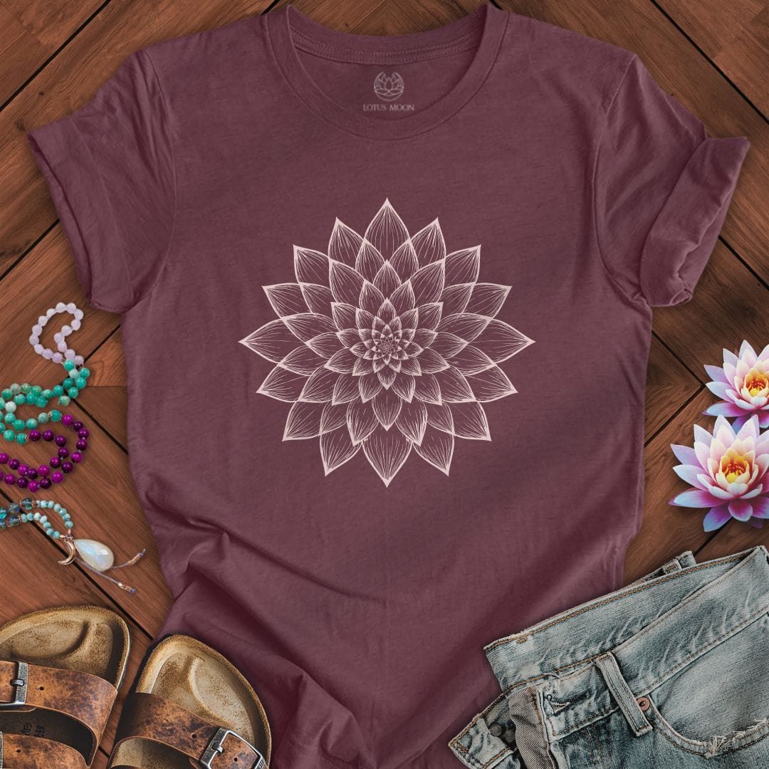Dahlia Mandala Tee Heather Maroon