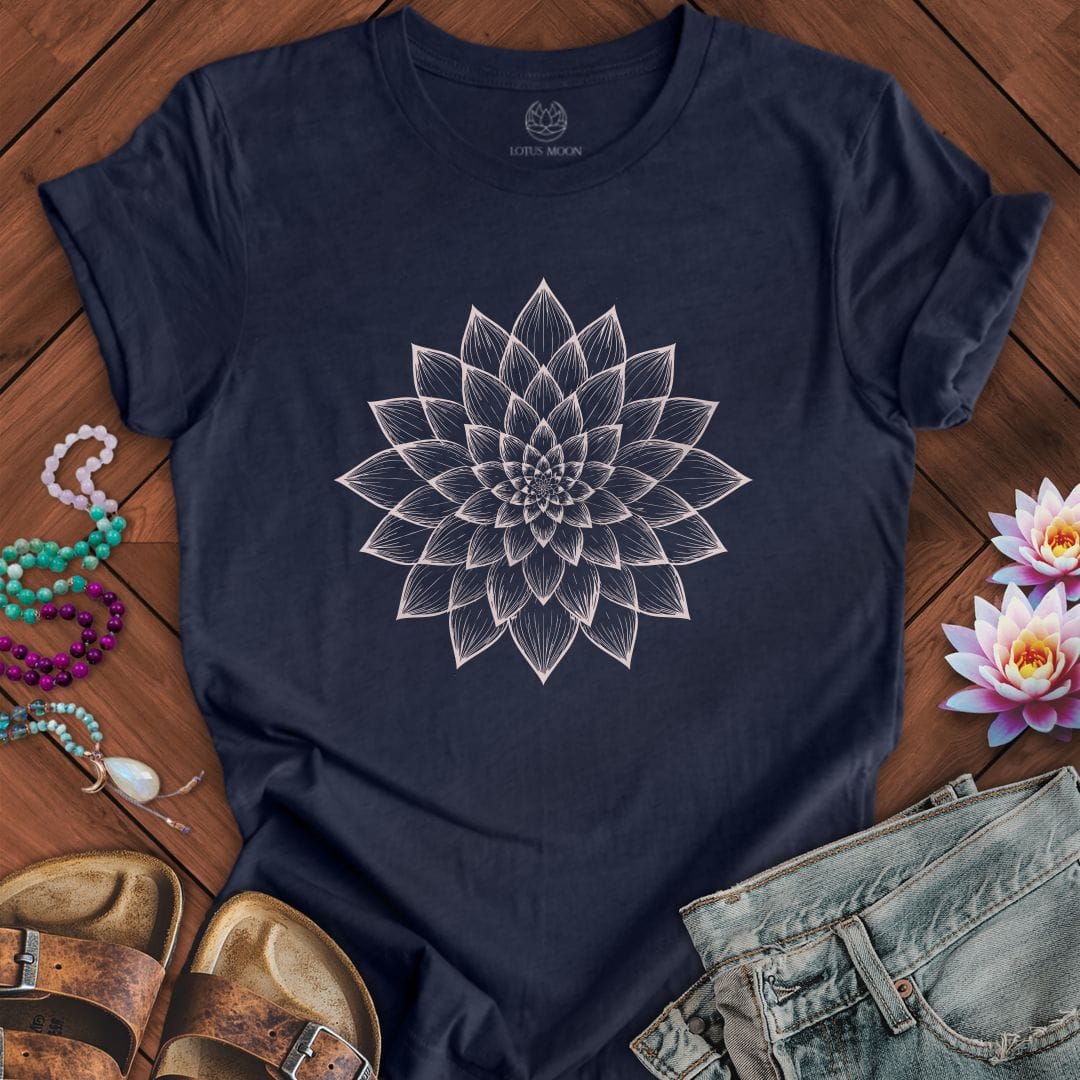 Dahlia Mandala Tee Heather Midnight Navy