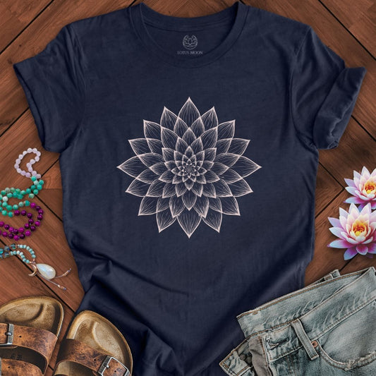 Dahlia Mandala Tee Heather Midnight Navy