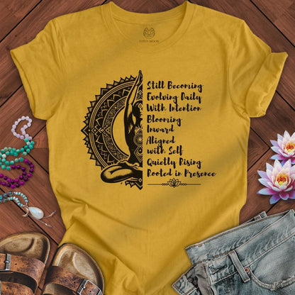 Daily Affirmation Tee Heather Mustard