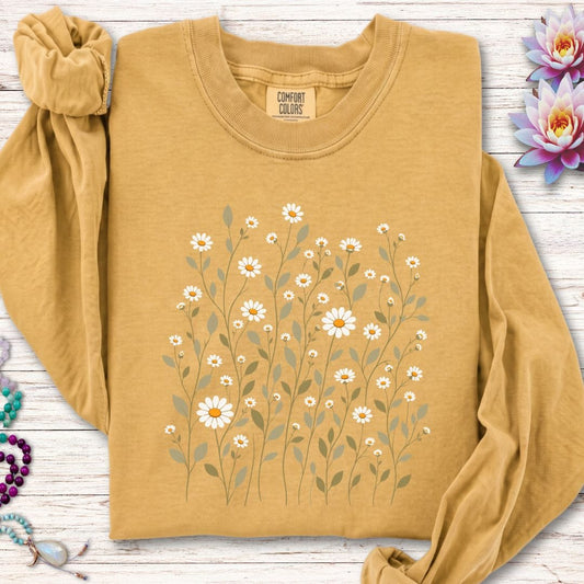 Dainty Daisies Long Sleeve Tee Mustard