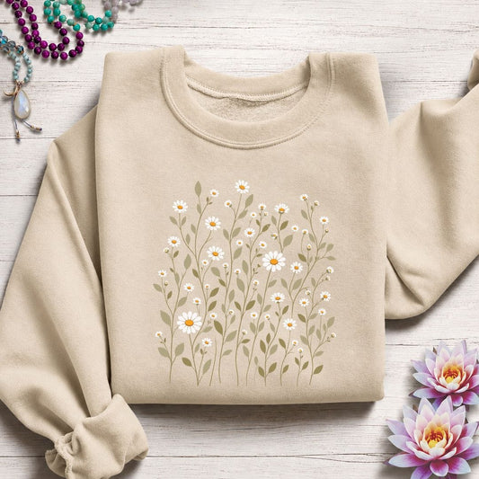 Dainty Daisies Sweatshirt Sand