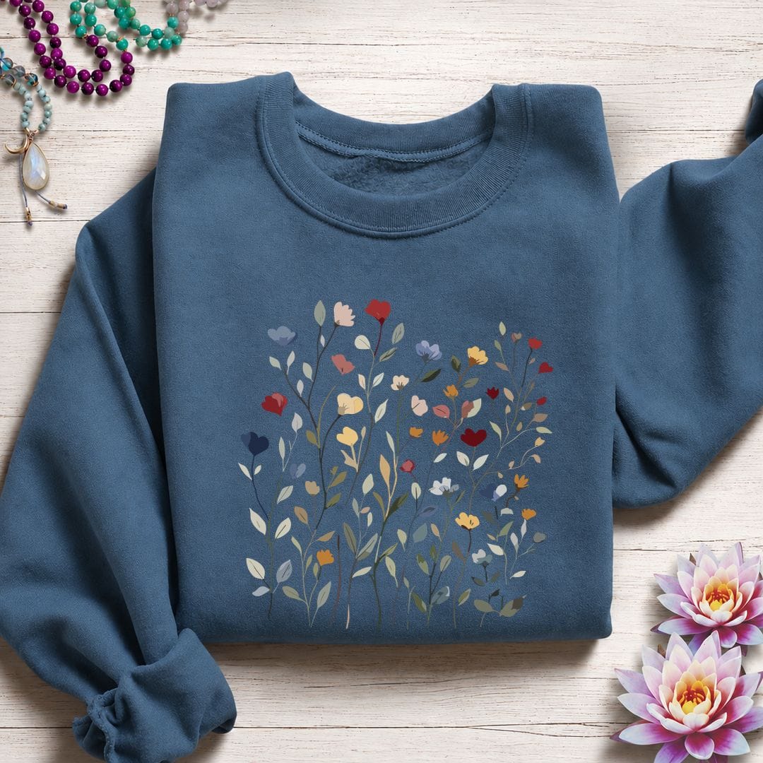 Dainty Flowers Sweatshirt Indigo Blue