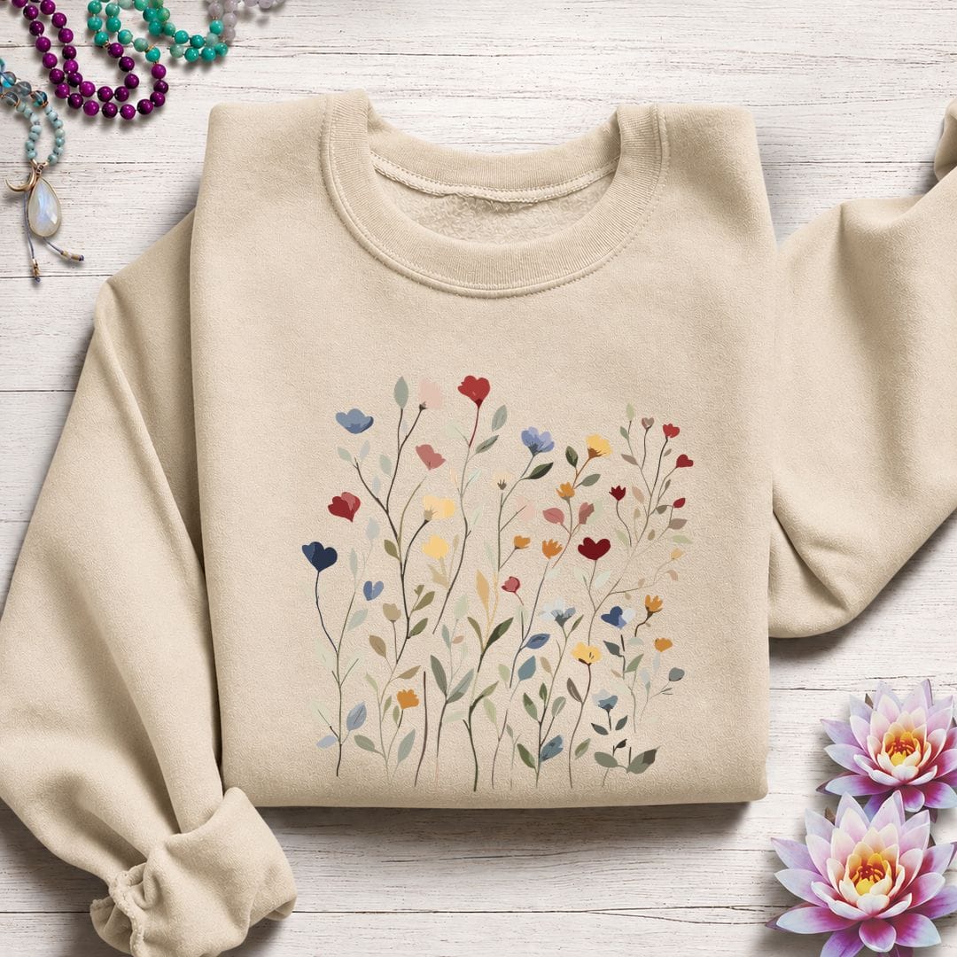 Dainty Flowers Sweatshirt Sand