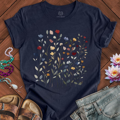 Dainty Flowers Tee Heather Midnight Navy