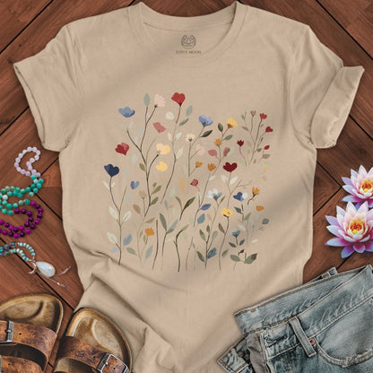 Dainty Flowers Tee Tan