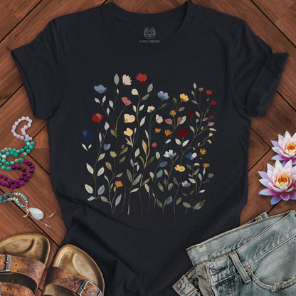 Dainty Flowers Tee Vintage Black