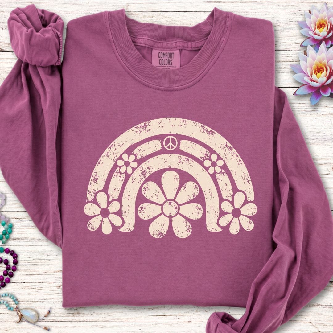 Daisy Rainbow Long Sleeve Tee Berry
