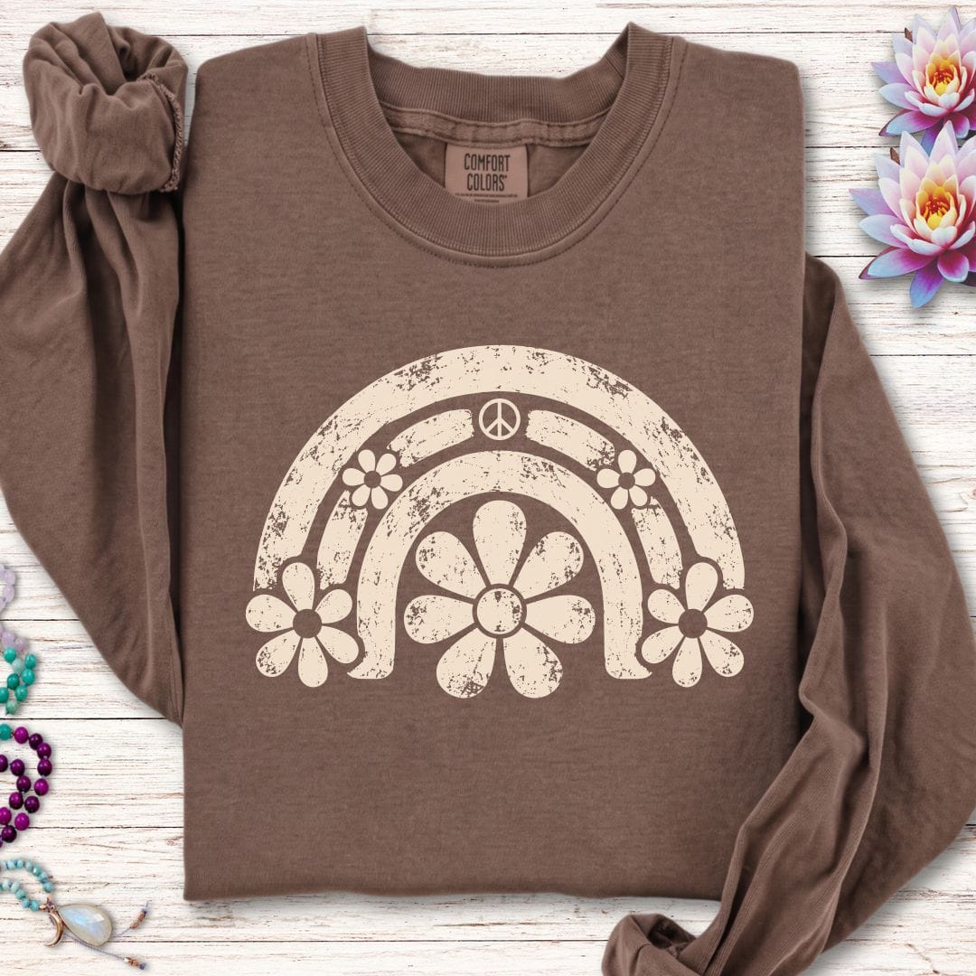 Daisy Rainbow Long Sleeve Tee Espresso