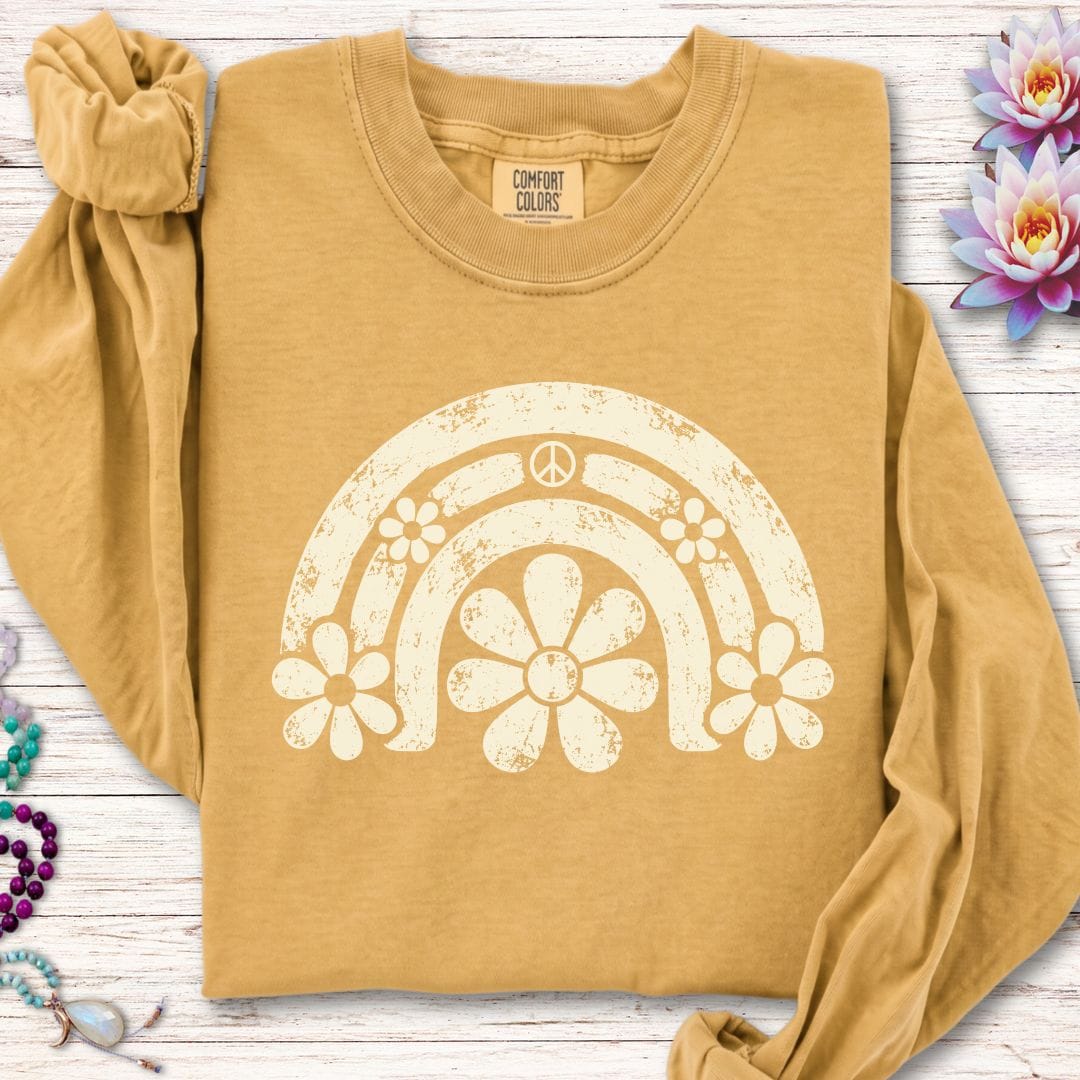 Daisy Rainbow Long Sleeve Tee Mustard