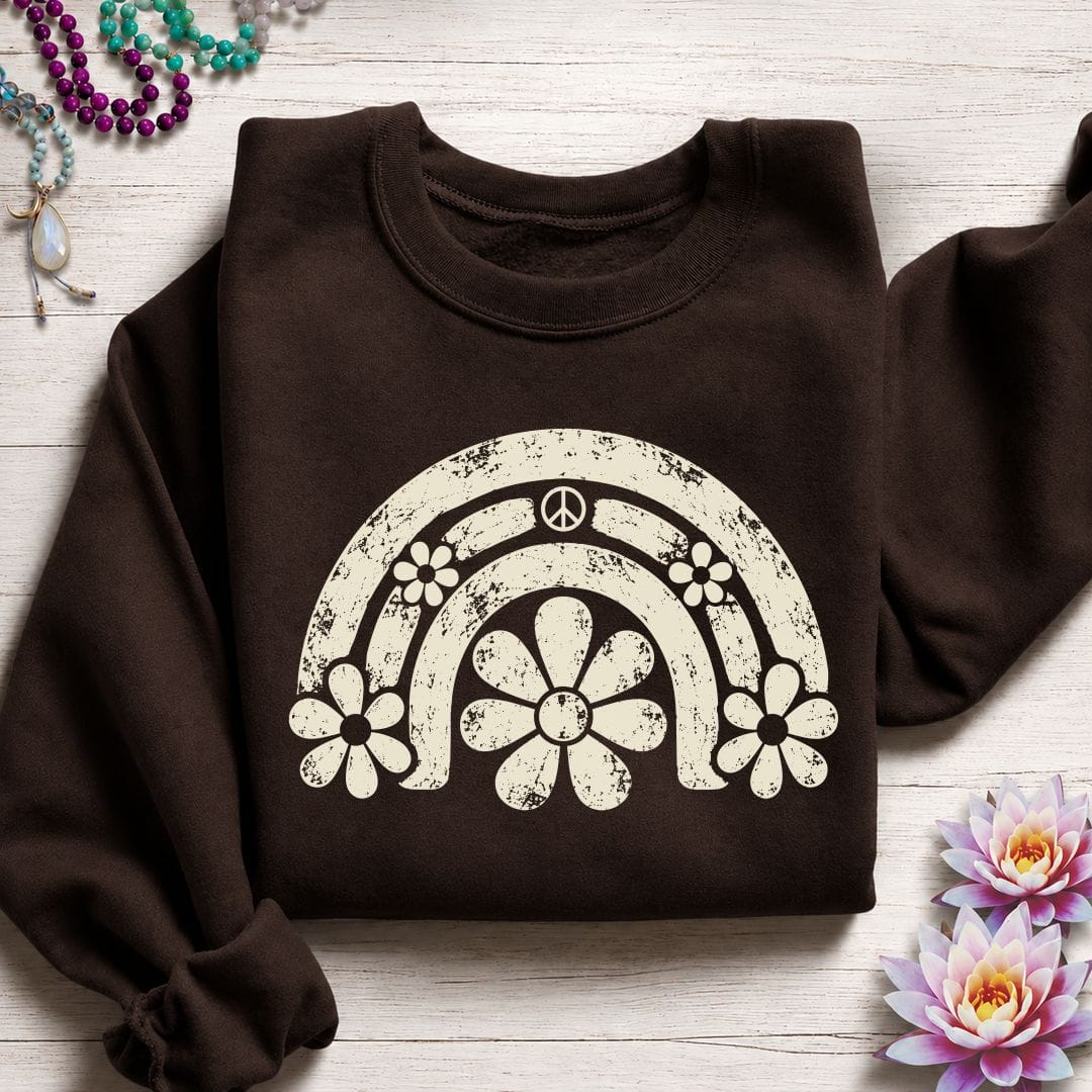 Daisy Rainbow Sweatshirt Dark Chocolate