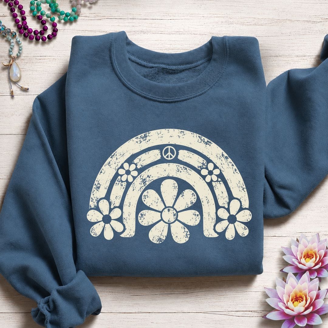 Daisy Rainbow Sweatshirt Indigo Blue