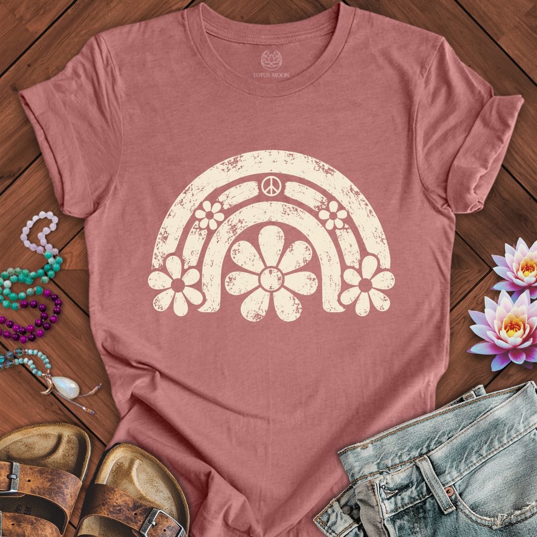 Printify T-Shirt Daisy Rainbow Tee Heather Mauve / S