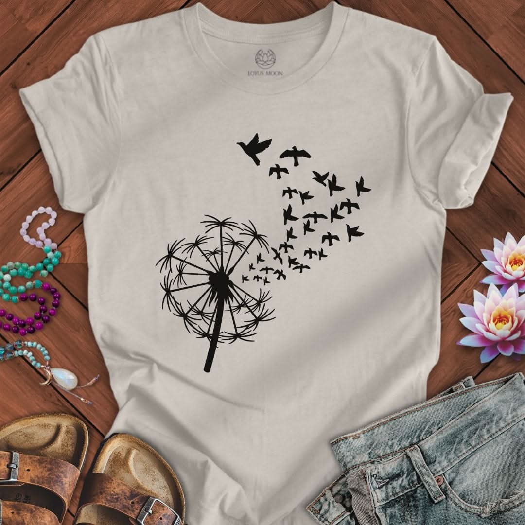 Dandelion Birds Tee Heather Dust