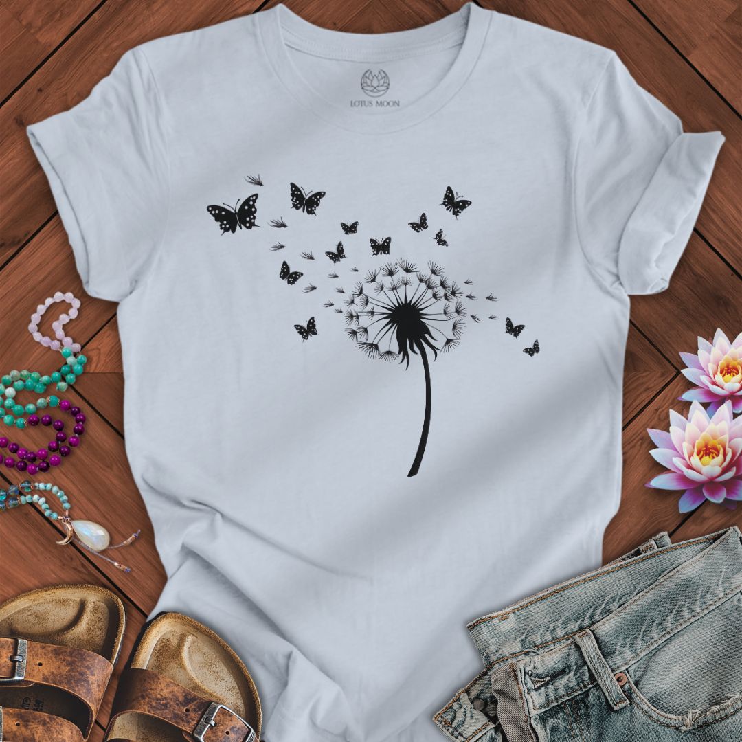 Dandelion Butterflies Tee Light Blue