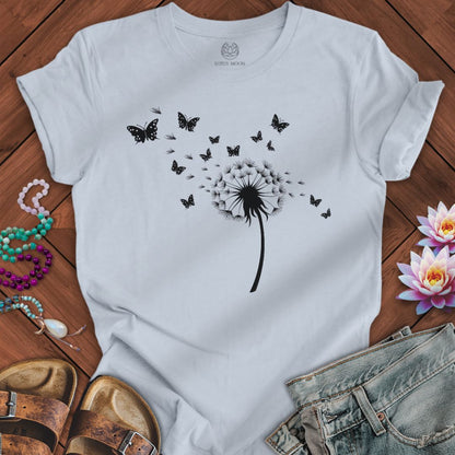 Dandelion Butterflies Tee Light Blue