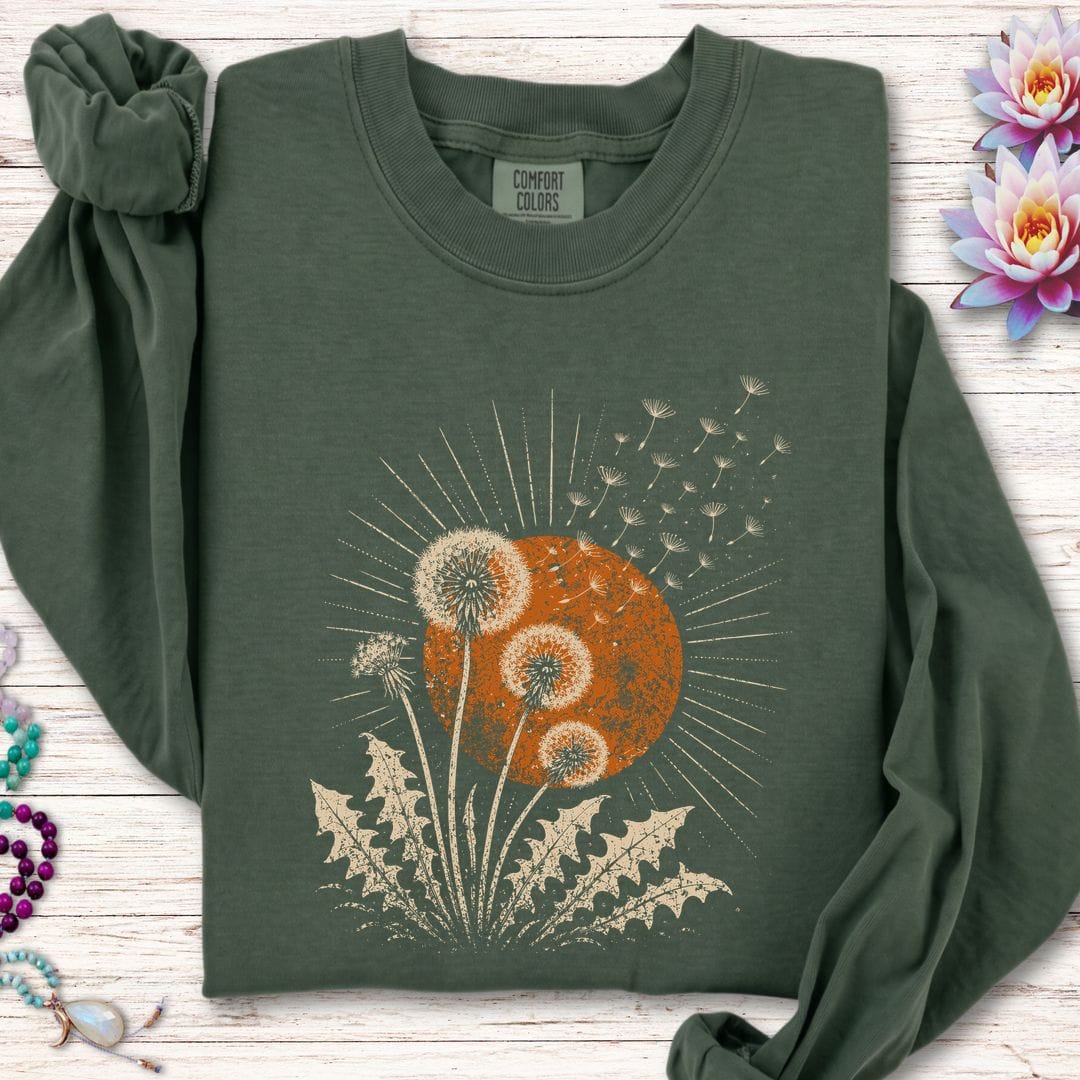Printify Long-sleeve Dandelion Sun Long Sleeve Tee Hemp / S