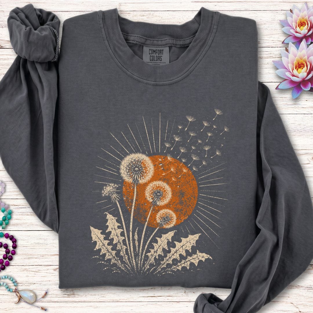 Printify Long-sleeve Dandelion Sun Long Sleeve Tee Pepper / S