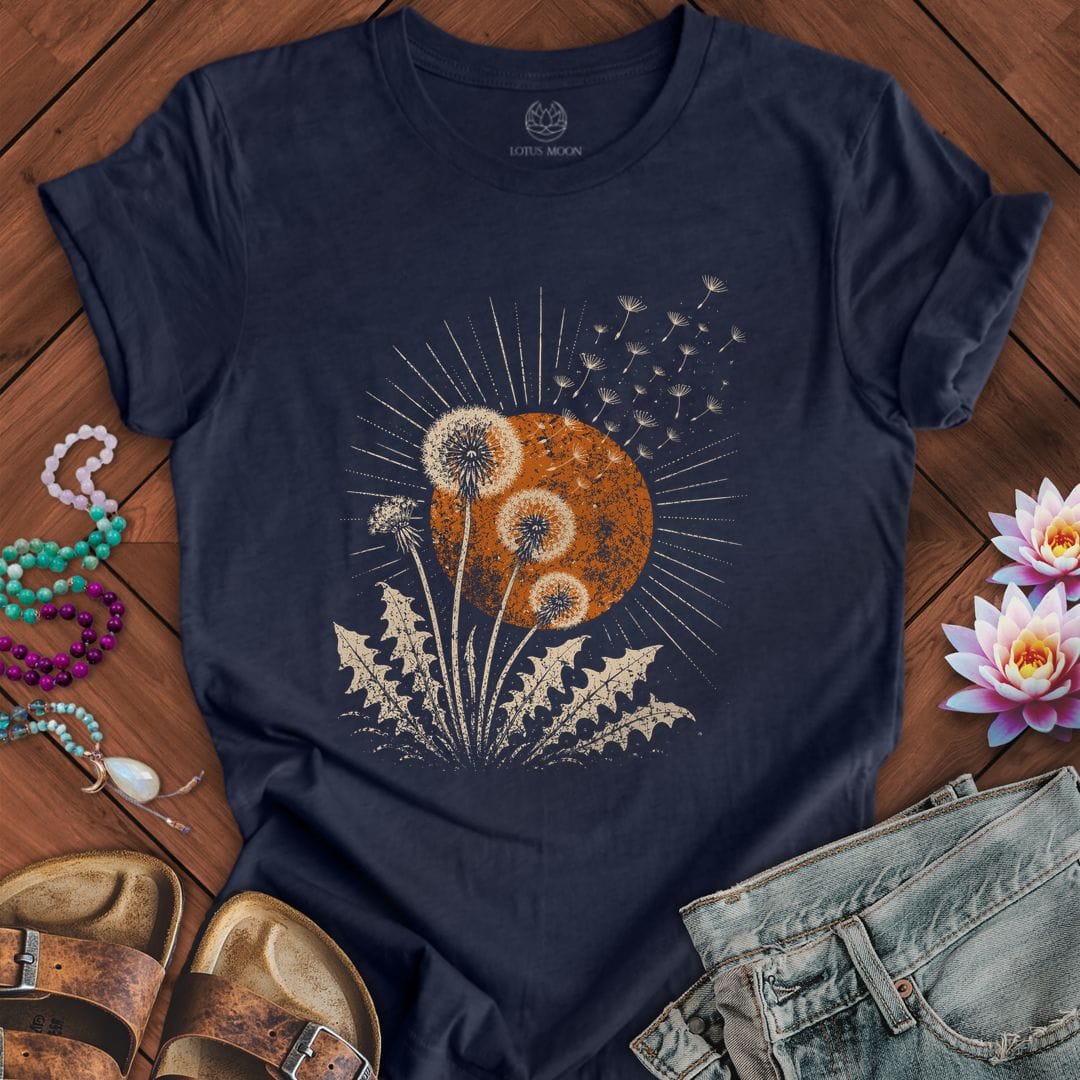 Printify T-Shirt Dandelion Sun Tee Heather Midnight Navy / S