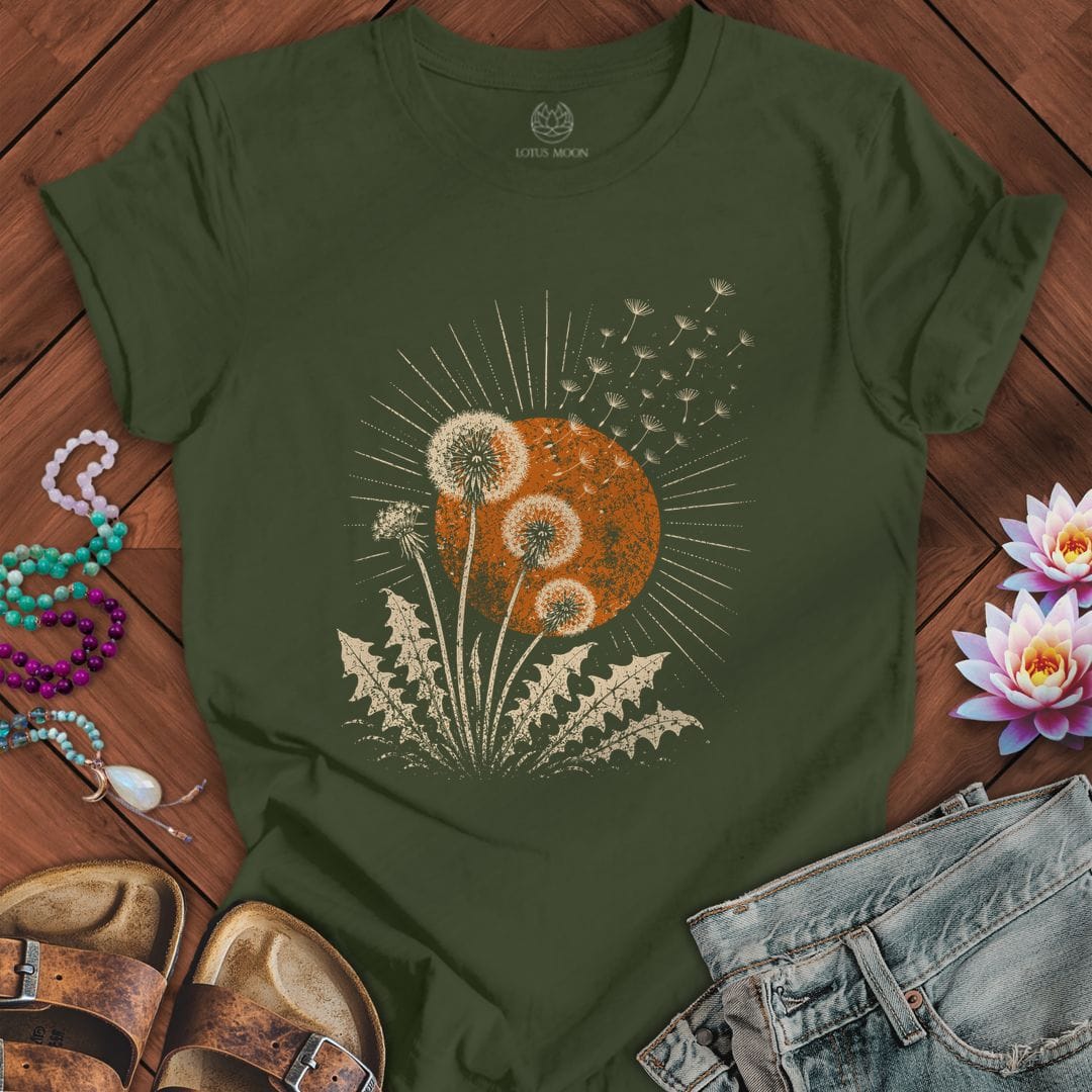 Printify T-Shirt Dandelion Sun Tee Military Green / S