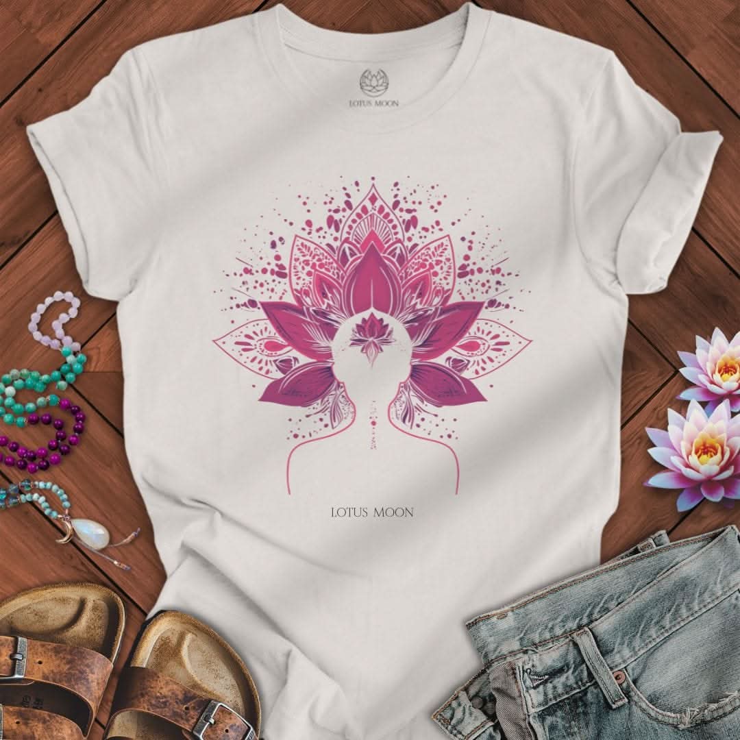 Decorated Lotus Goddess Tee Vintage White