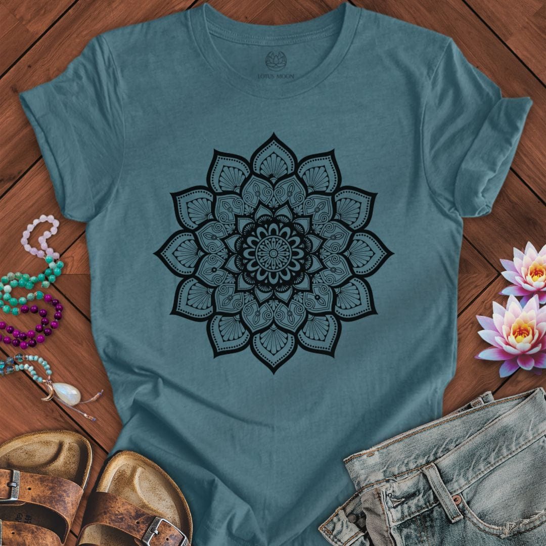 Deep Mandala Tee Heather Deep Teal