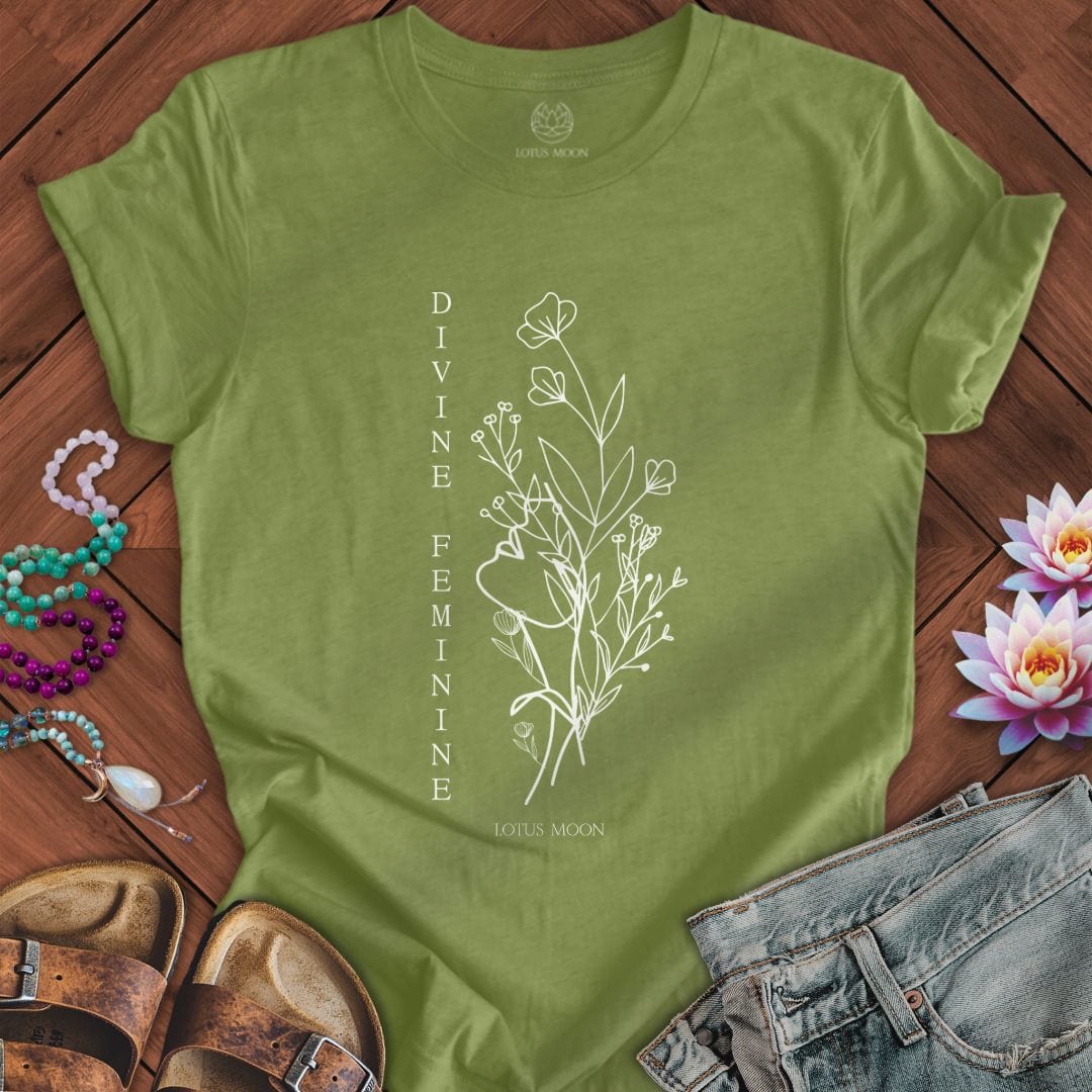 Divine Feminine Tee Heather Green