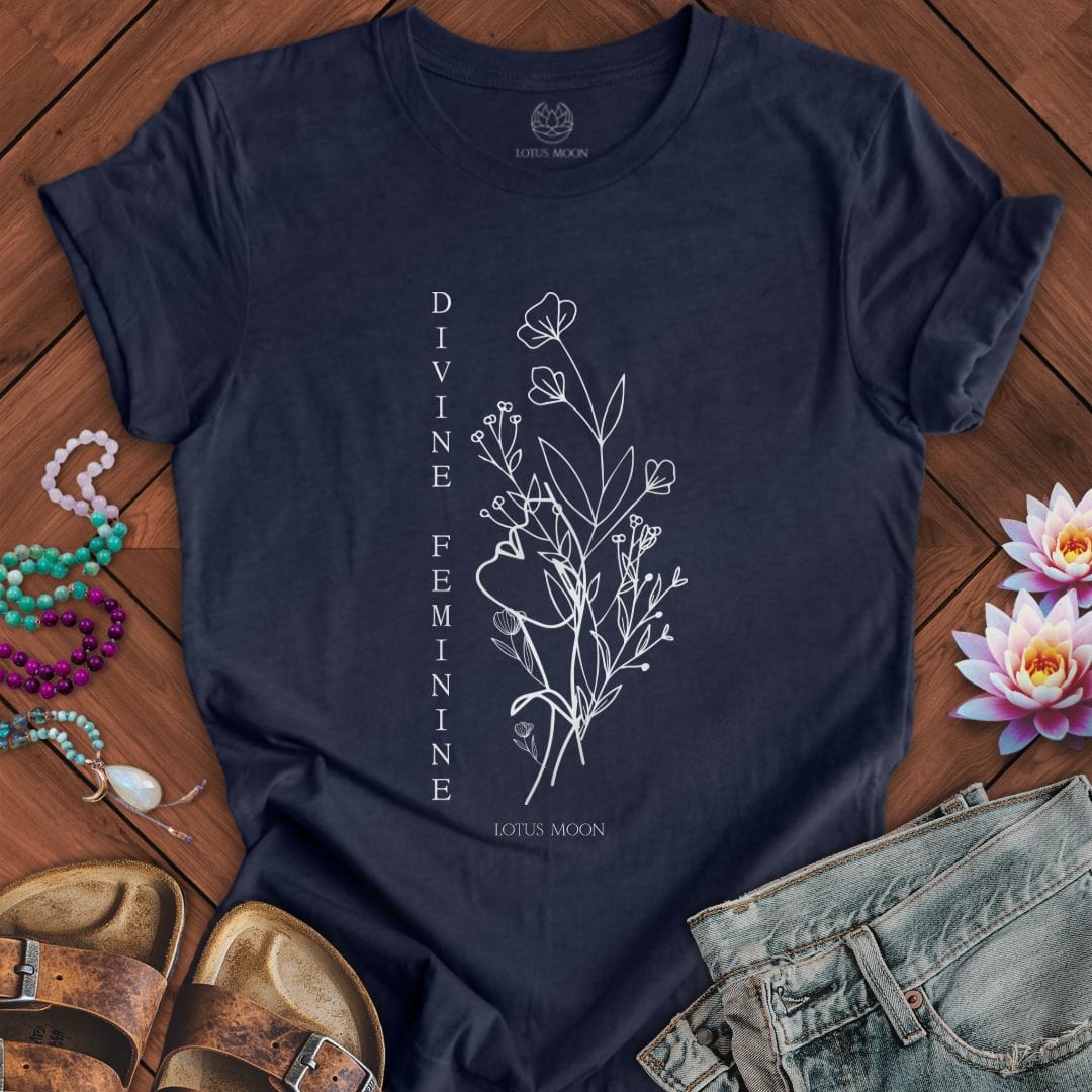 Divine Feminine Tee Heather Midnight Navy