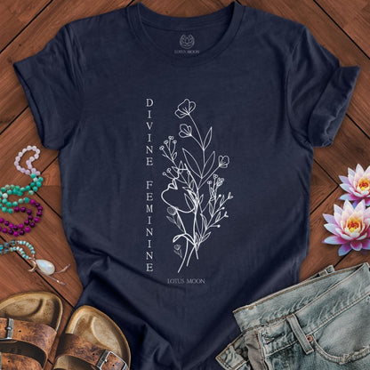 Divine Feminine Tee Heather Midnight Navy