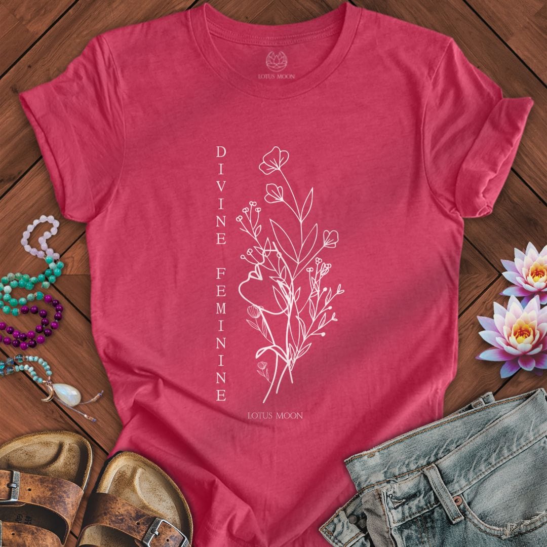 Divine Feminine Tee Heather Raspberry