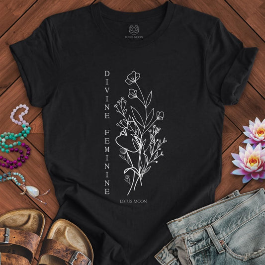 Divine Feminine Tee Solid Black Blend