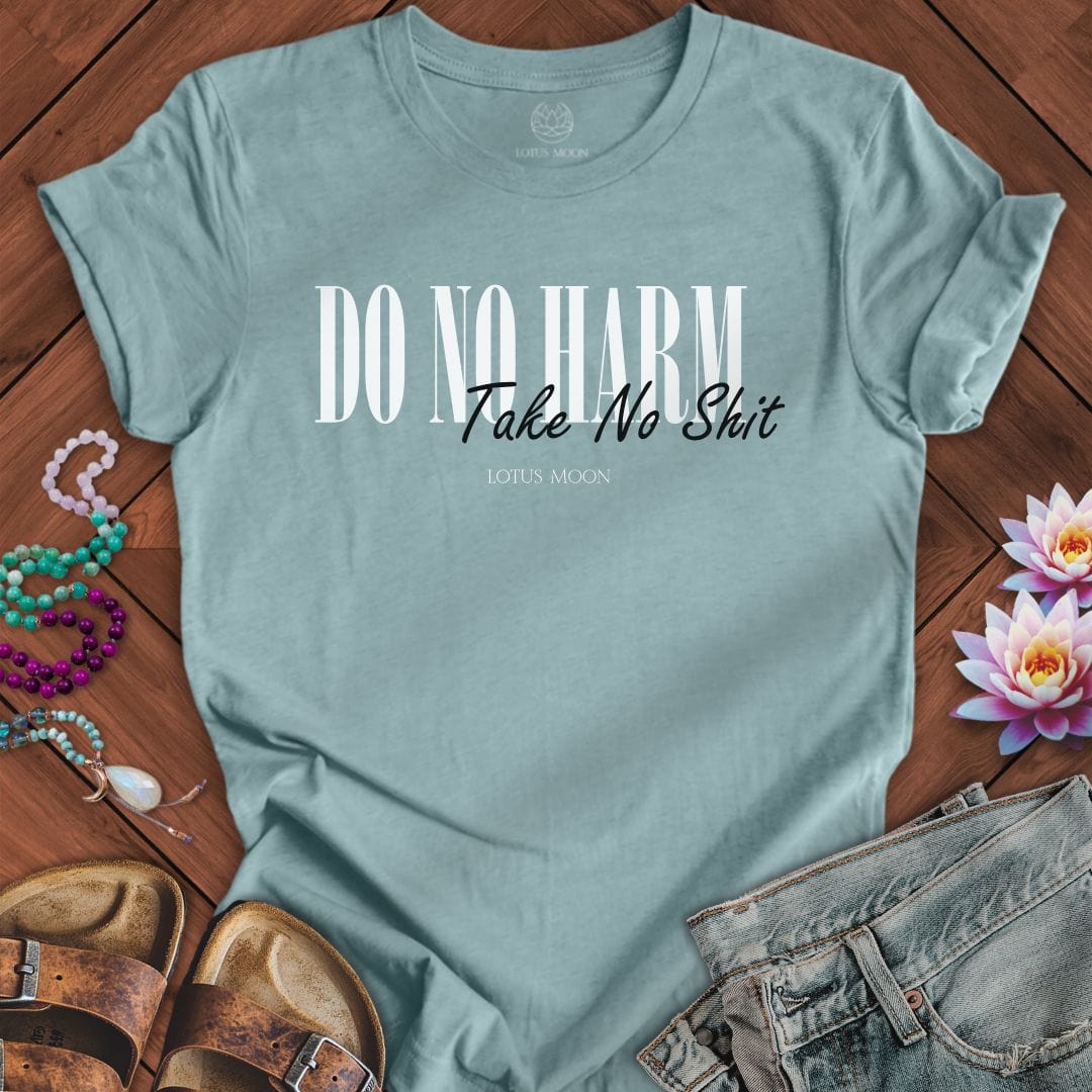 Do No Harm Tee Heather Blue Lagoon