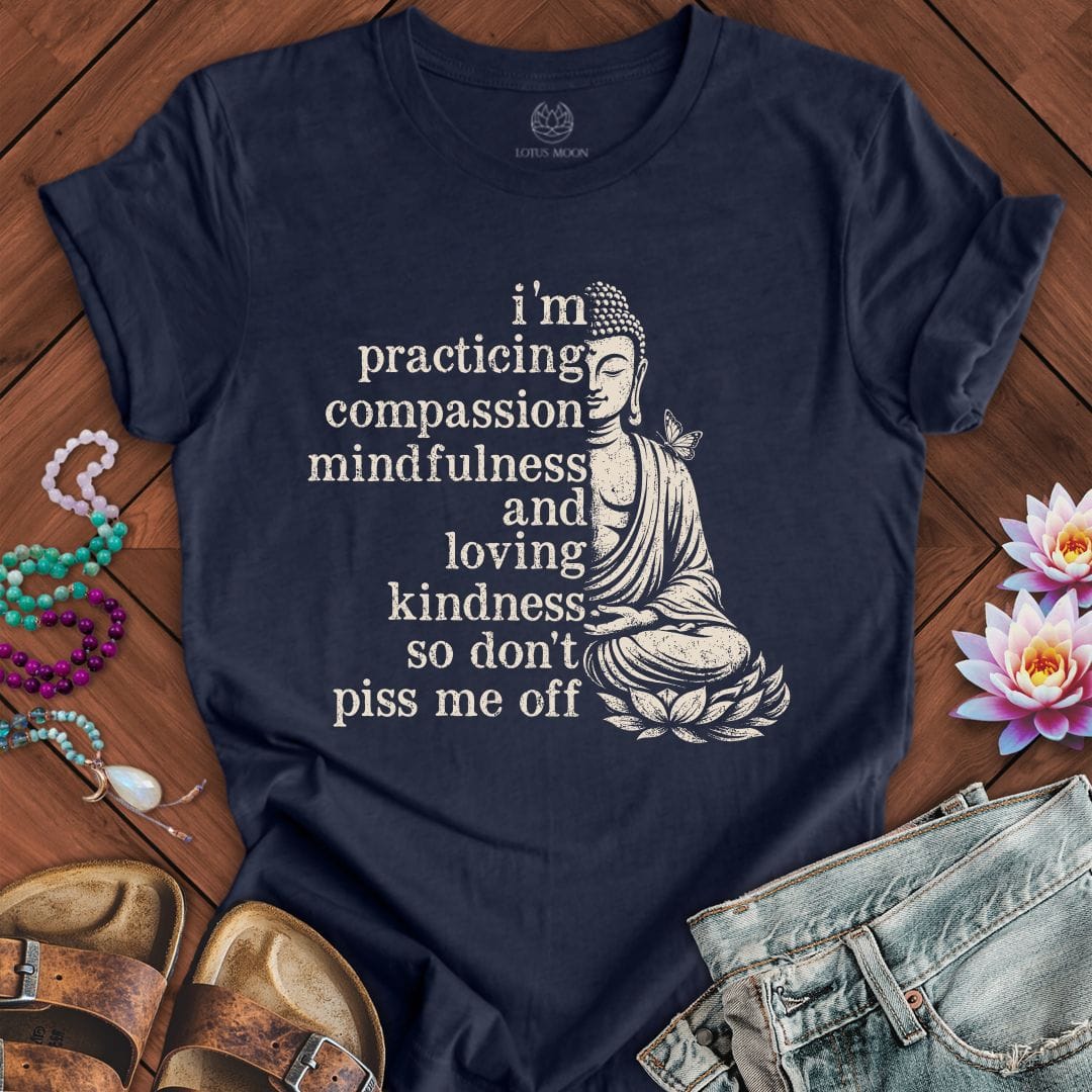Don't Piss Me Off Tee Heather Midnight Navy