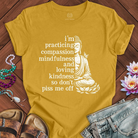 Don't Piss Me Off Tee Heather Mustard