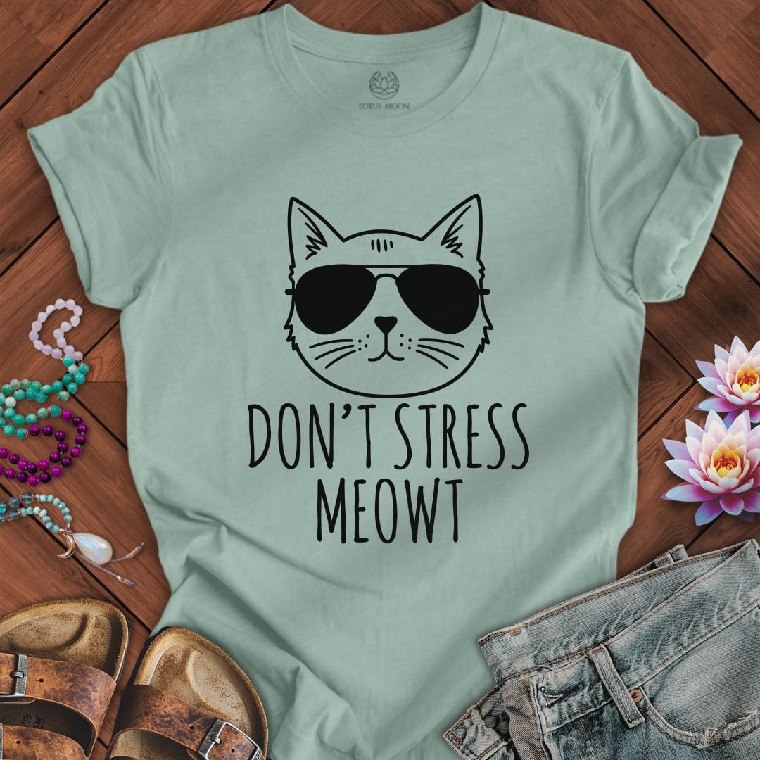 Printify T-Shirt Don't Stress Meowt Tee Dusty Blue / S