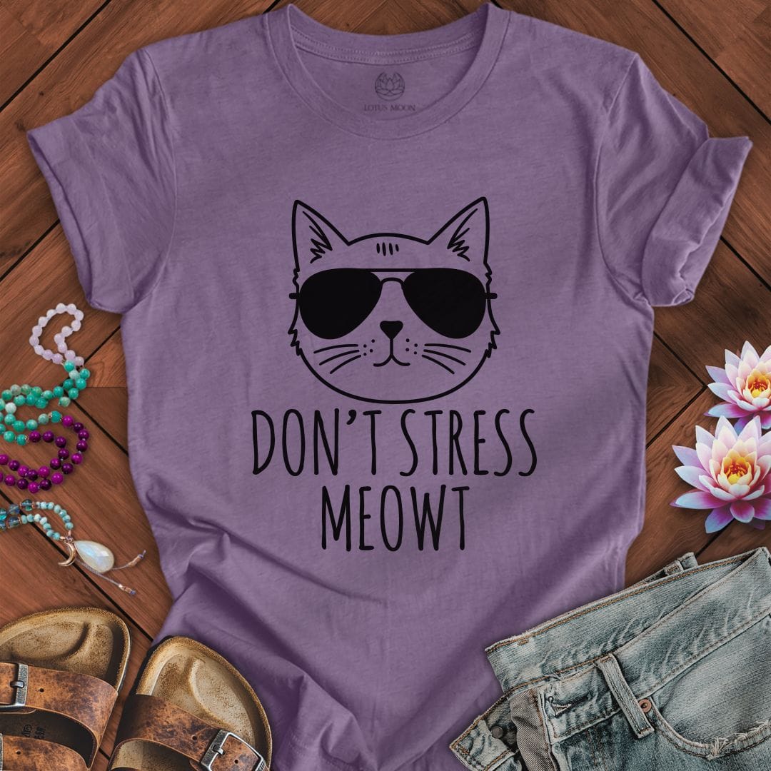 Printify T-Shirt Don't Stress Meowt Tee Heather Purple / S