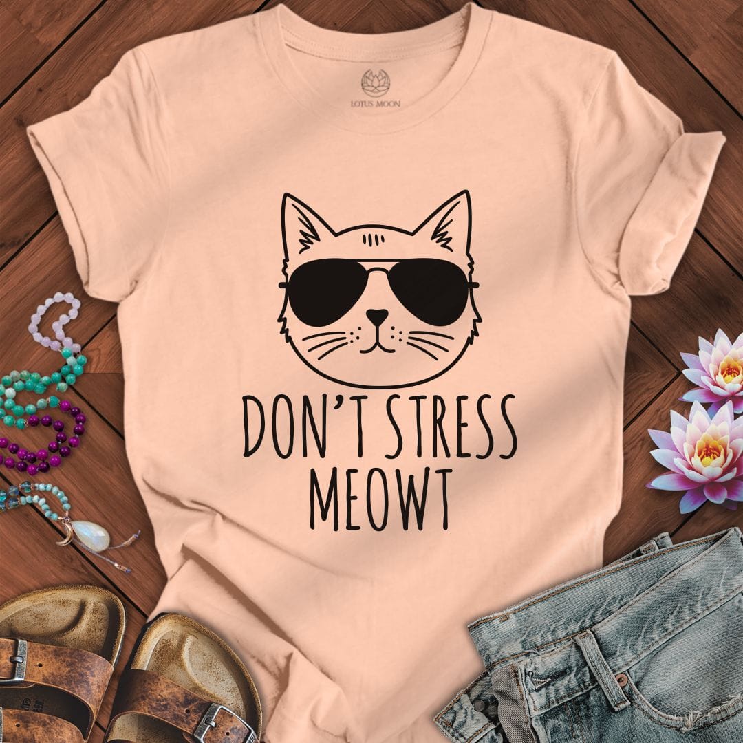 Printify T-Shirt Don't Stress Meowt Tee Peach / S