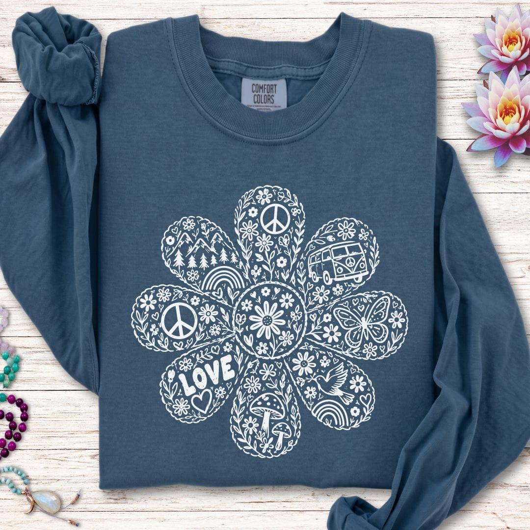 Doodle Daisy Long Sleeve Tee Midnight