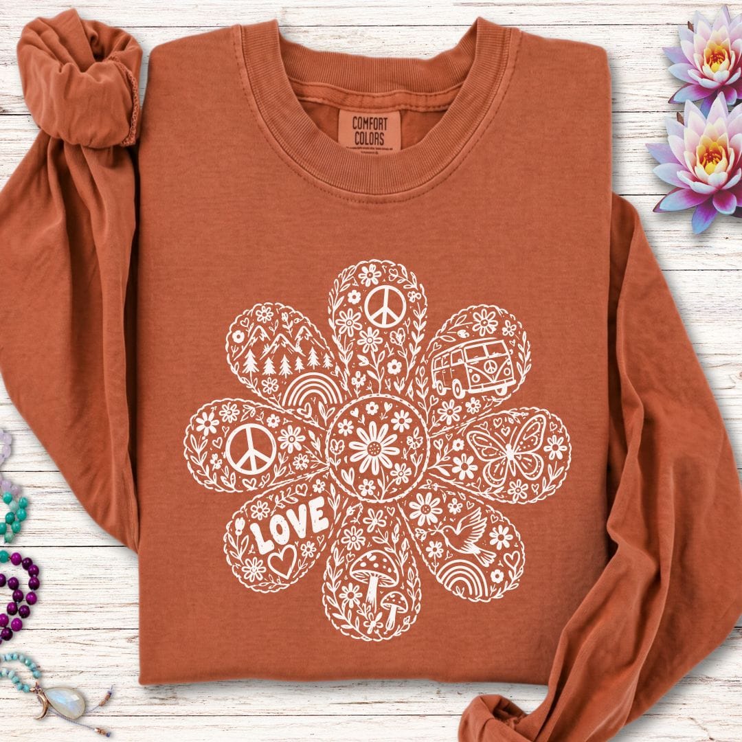 Doodle Daisy Long Sleeve Tee Yam