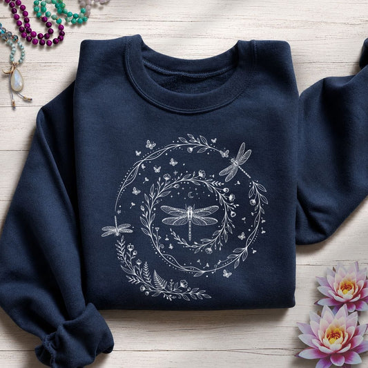 Dragonfly Spiral Sweatshirt Navy