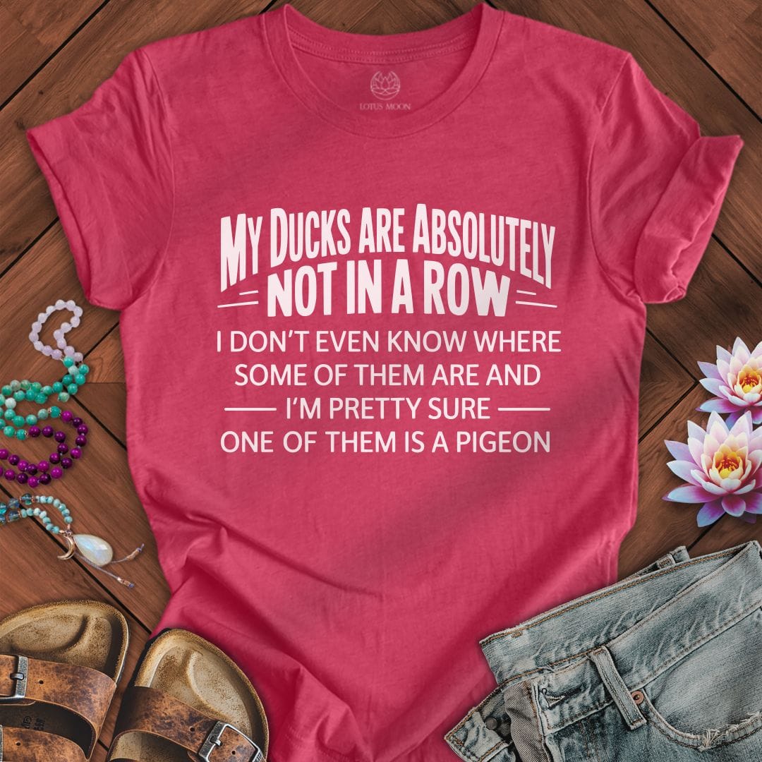 Ducks In A Row Tee Heather Raspberry
