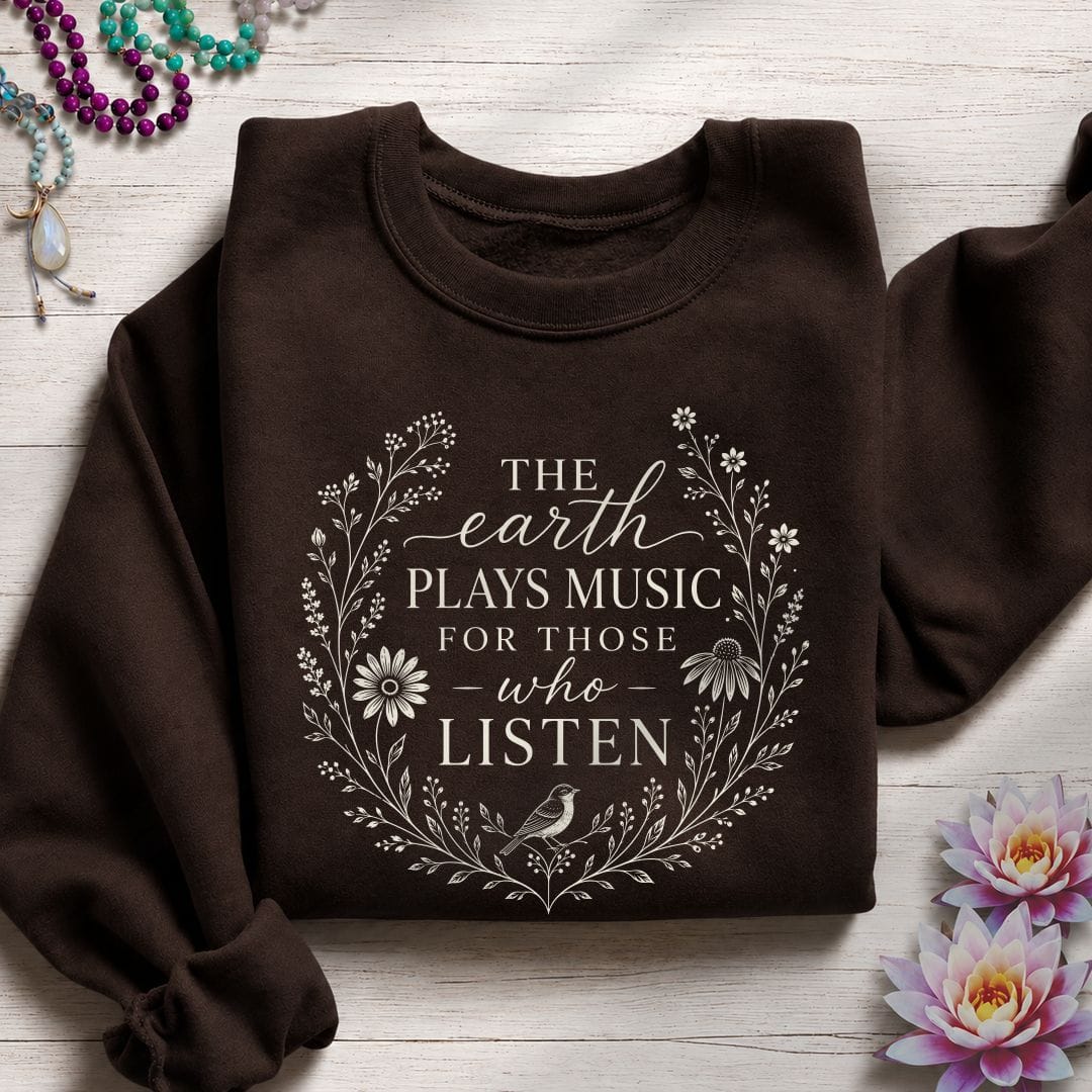 Earth Plays Music Sweatshirt Dark Chocolate
